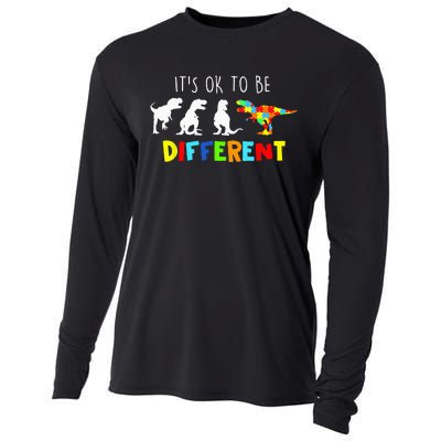 Autism Awareness Dinosaur Its Ok To Be Different Cooling Performance Long Sleeve Crew