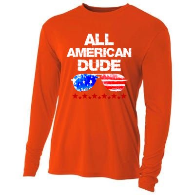 All American Dude 4th Of July Patriotic Family Sunglasses Cute Gift Cooling Performance Long Sleeve Crew