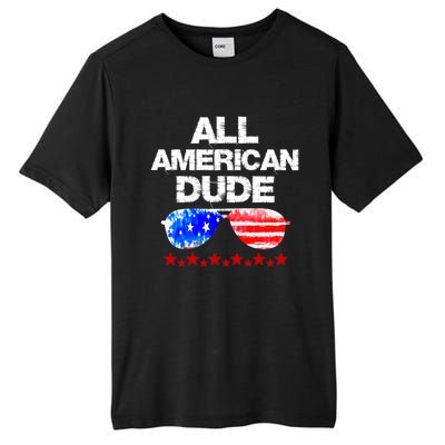 All American Dude 4th Of July Patriotic Family Sunglasses Cute Gift Tall Fusion ChromaSoft Performance T-Shirt