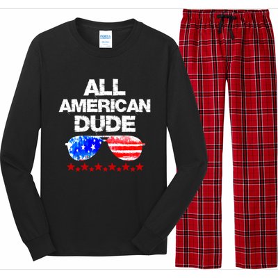 All American Dude 4th Of July Patriotic Family Sunglasses Cute Gift Long Sleeve Pajama Set