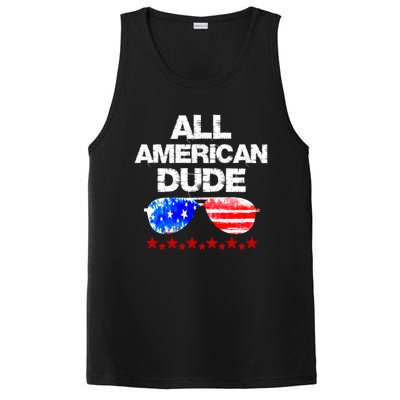 All American Dude 4th Of July Patriotic Family Sunglasses Cute Gift PosiCharge Competitor Tank