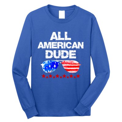 All American Dude 4th Of July Patriotic Family Sunglasses Cute Gift Long Sleeve Shirt