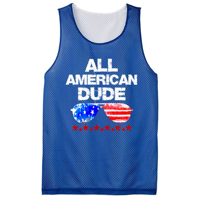 All American Dude 4th Of July Patriotic Family Sunglasses Cute Gift Mesh Reversible Basketball Jersey Tank