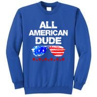 All American Dude 4th Of July Patriotic Family Sunglasses Cute Gift Tall Sweatshirt