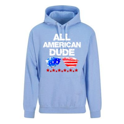 All American Dude 4th Of July Patriotic Family Sunglasses Cute Gift Unisex Surf Hoodie