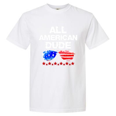 All American Dude 4th Of July Patriotic Family Sunglasses Cute Gift Garment-Dyed Heavyweight T-Shirt