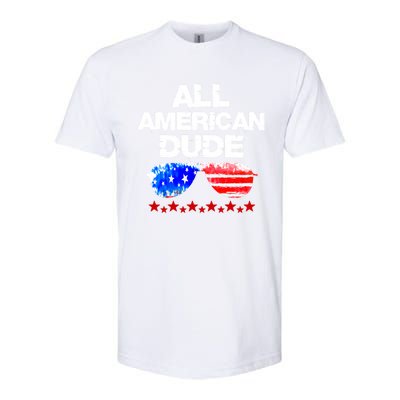 All American Dude 4th Of July Patriotic Family Sunglasses Cute Gift Softstyle CVC T-Shirt