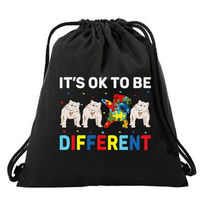 Autism Awareness Day Gift Funny Dabbing English Bulldog Drawstring Bag