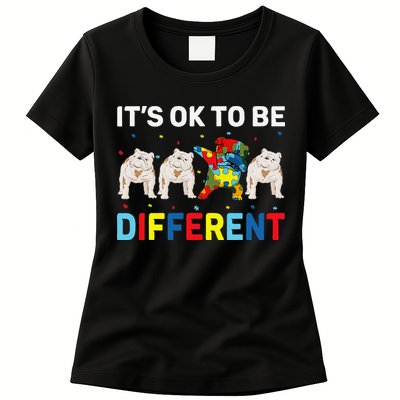 Autism Awareness Day Gift Funny Dabbing English Bulldog Womens T-Shirt