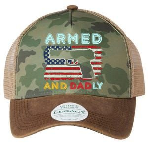 Armed And Dadly, Funny Deadly Father Gift For Father's Day Legacy Tie Dye Trucker Hat