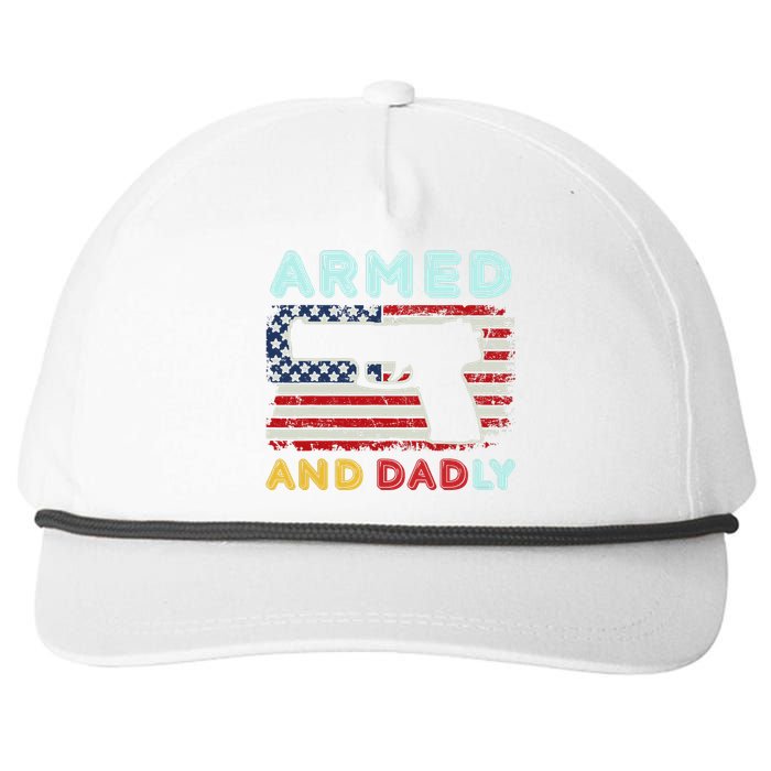 Armed And Dadly, Funny Deadly Father Gift For Father's Day Snapback Five-Panel Rope Hat