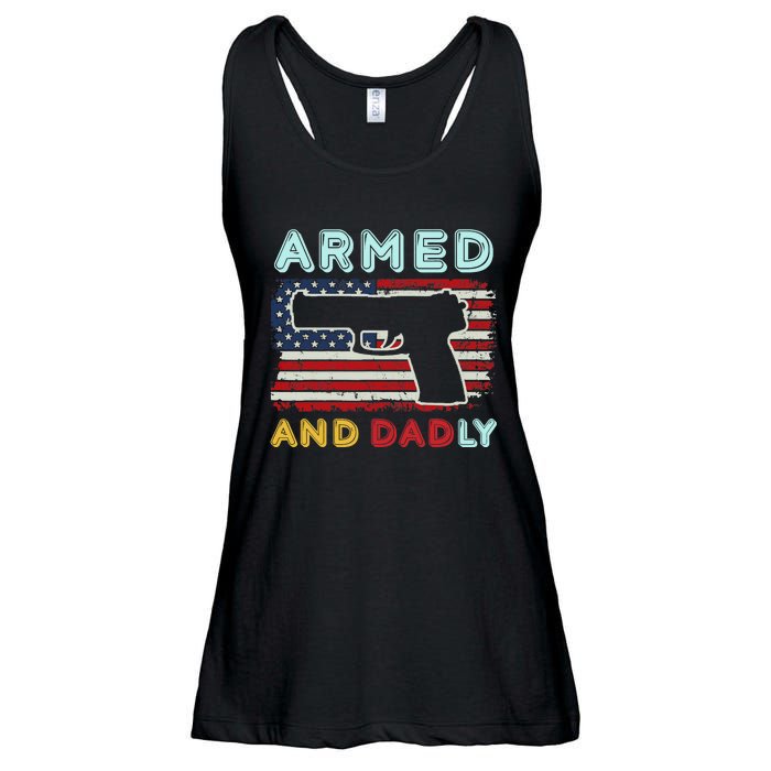 Armed And Dadly, Funny Deadly Father Gift For Father's Day Ladies Essential Flowy Tank