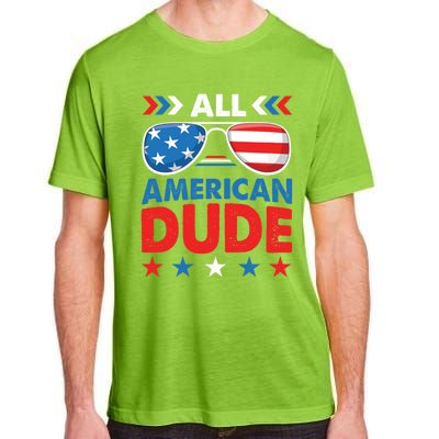 All American Dude 4th Of July Sunglasses Teens Gift Adult ChromaSoft Performance T-Shirt