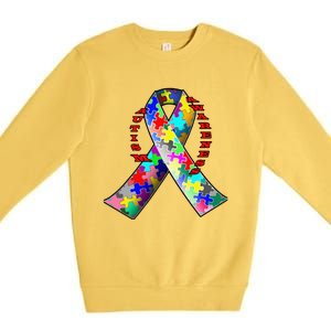 Autism Awareness Day Love Premium Crewneck Sweatshirt