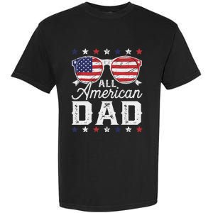 All American Dad 4th Of July Sunglasses Family Matching Garment-Dyed Heavyweight T-Shirt