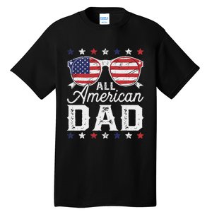 All American Dad 4th Of July Sunglasses Family Matching Tall T-Shirt