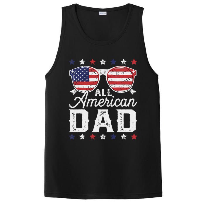 All American Dad 4th Of July Sunglasses Family Matching PosiCharge Competitor Tank