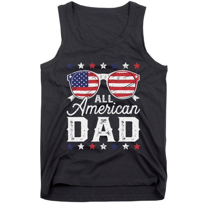 All American Dad 4th Of July Sunglasses Family Matching Tank Top