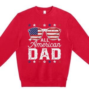 All American Dad 4th Of July Sunglasses Family Matching Premium Crewneck Sweatshirt