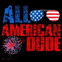 All American Dude 4th Of July Flexfit Unipanel Trucker Cap