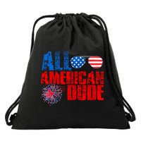 All American Dude 4th Of July Drawstring Bag