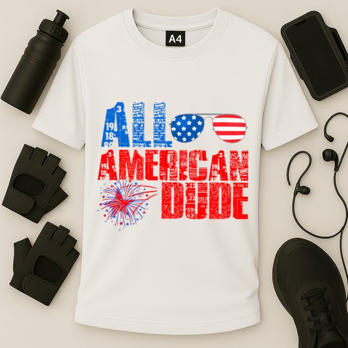 All American Dude 4th Of July Performance Shirt