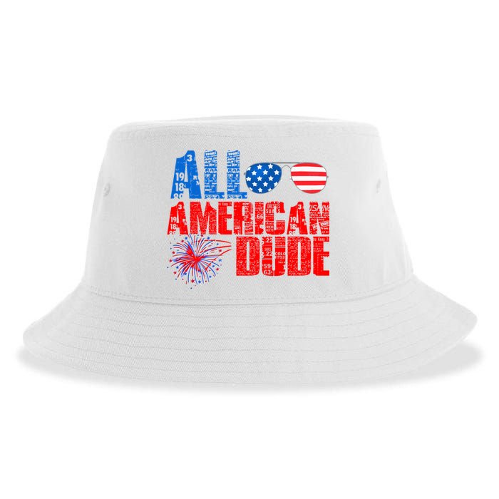 All American Dude 4th Of July Sustainable Bucket Hat