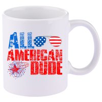 All American Dude 4th Of July 11oz C Handle Ceramic Mug