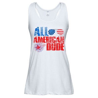 All American Dude 4th Of July Ladies Essential Flowy Tank