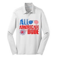 All American Dude 4th Of July Silk Touch Performance Long Sleeve Polo