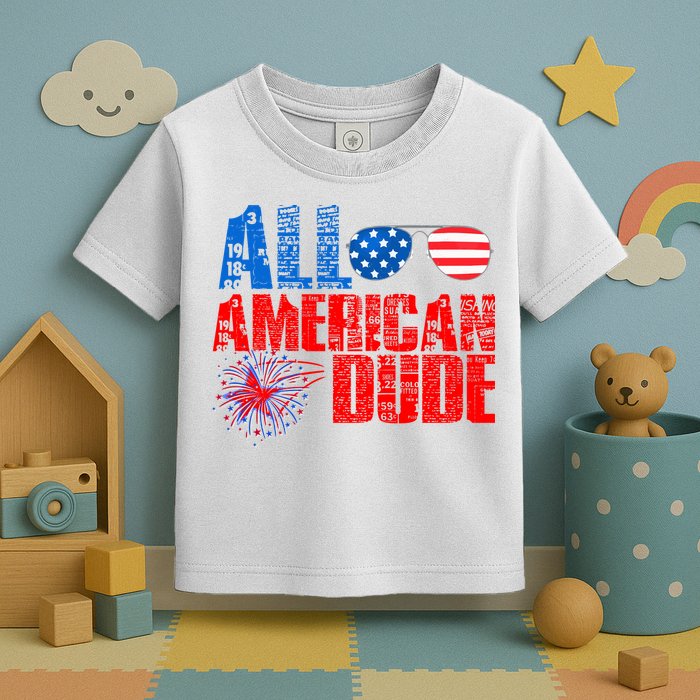 All American Dude 4th Of July Toddler T-Shirt