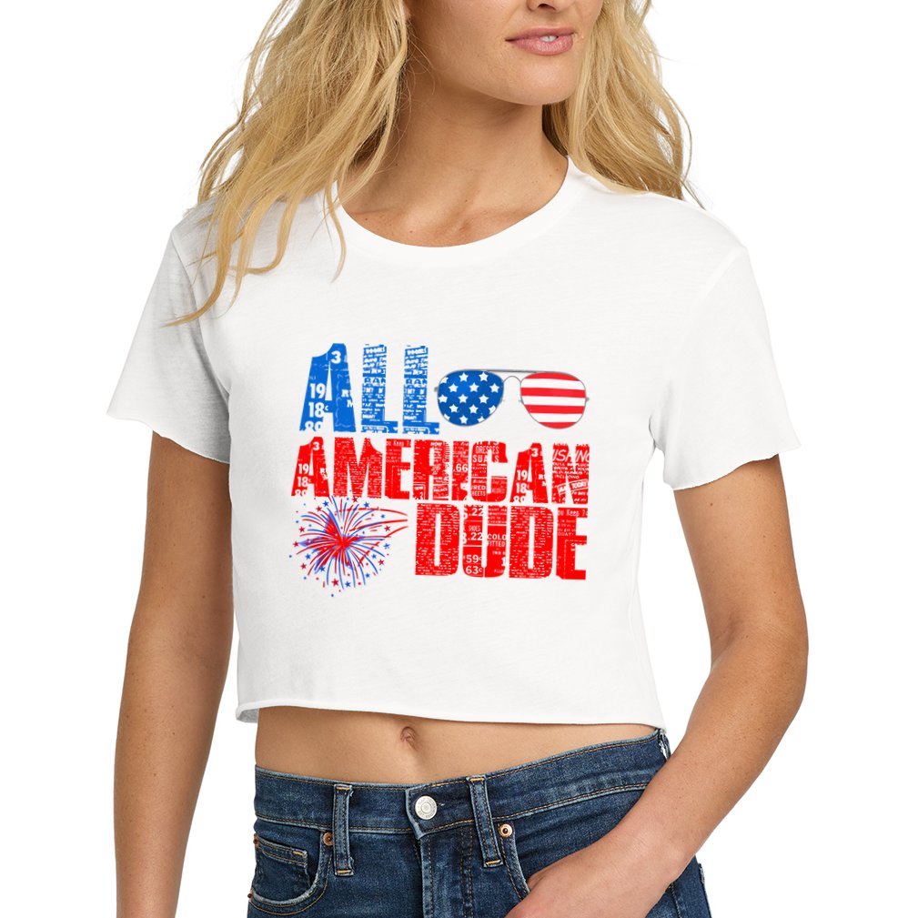All American Dude 4th Of July Crop Top