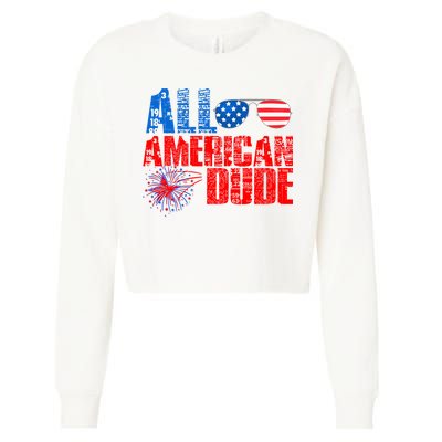 All American Dude 4th Of July Cropped Pullover Crew