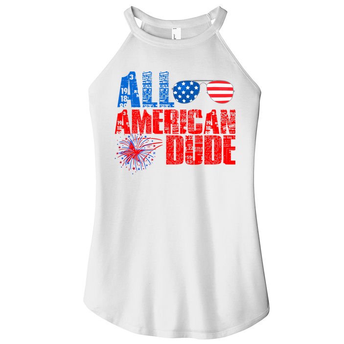 All American Dude 4th Of July Women's Perfect Tri Rocker Tank