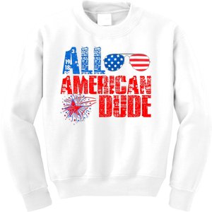 All American Dude 4th Of July Kids Sweatshirt