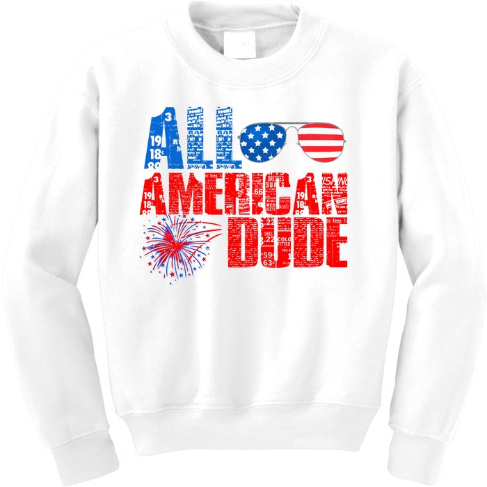 All American Dude 4th Of July Kids Sweatshirt