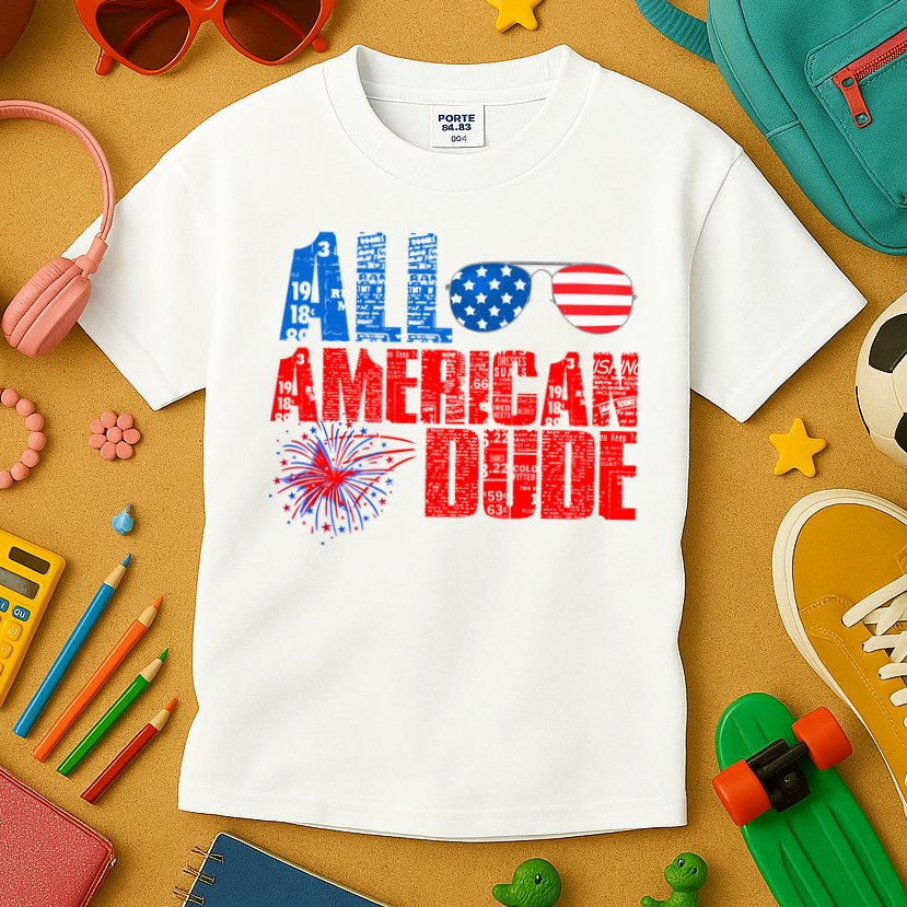 All American Dude 4th Of July Kids T-Shirt