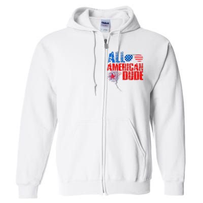 All American Dude 4th Of July Full Zip Hoodie