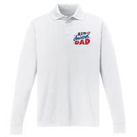 All American Dad | 4th Of July Family Outfits Performance Long Sleeve Polo