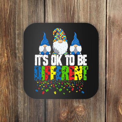 Autism Awareness Day Gnomes Tee It's Ok To Be Different Coaster