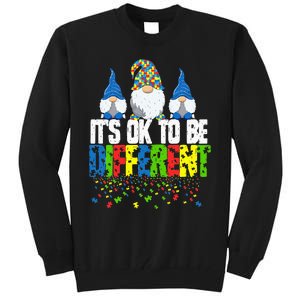 Autism Awareness Day Gnomes Tee It's Ok To Be Different Tall Sweatshirt