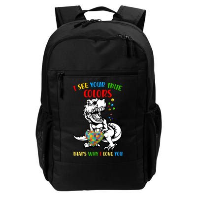 Autism Awareness Dinosaur I See Your True Colors  Meaningful Gift Backpack