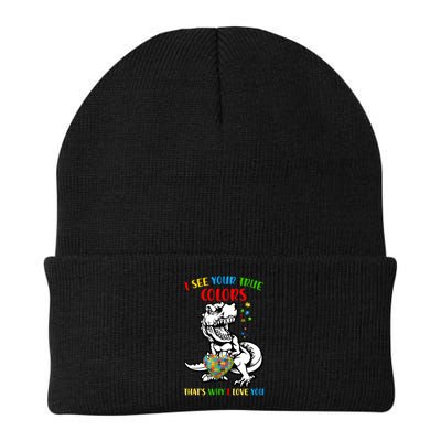 Autism Awareness Dinosaur I See Your True Colors  Meaningful Gift Beanie