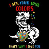 Autism Awareness Dinosaur I See Your True Colors  Meaningful Gift Visor
