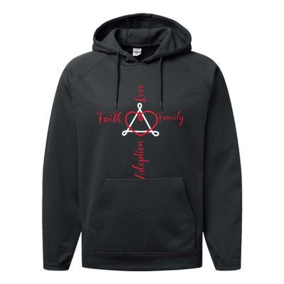 Adoption Announcement Day Family Faith Love Performance Fleece Hoodie