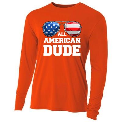 All American Dude 4th Of July Great Gift Cooling Performance Long Sleeve Crew