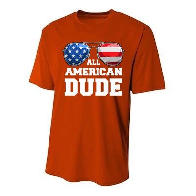 All American Dude 4th Of July Great Gift Performance Sprint T-Shirt