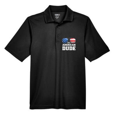 All American Dude 4th Of July Great Gift Men's Origin Performance Pique Polo