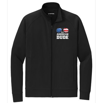 All American Dude 4th Of July Great Gift Stretch Full-Zip Cadet Jacket