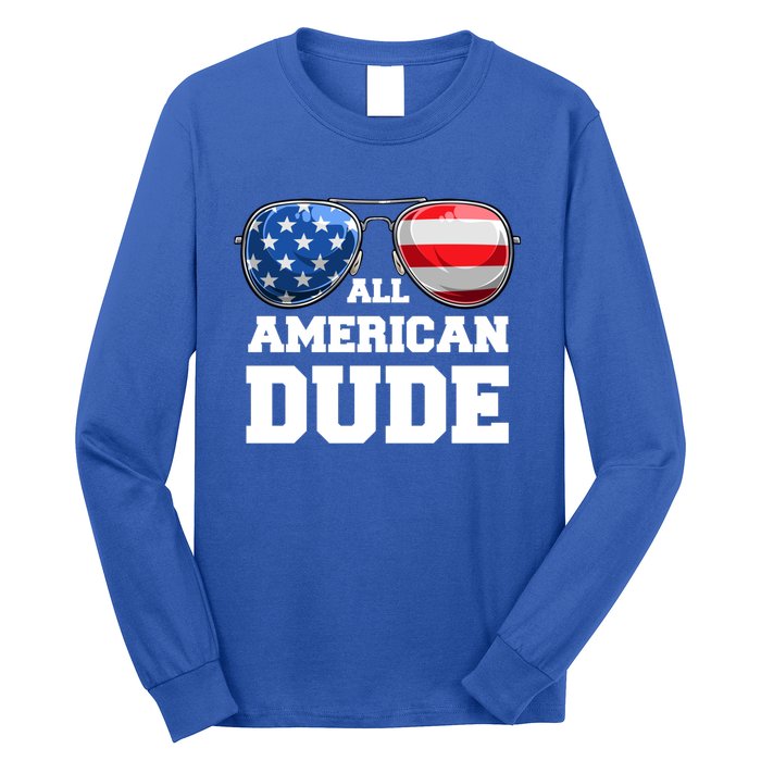 All American Dude 4th Of July Great Gift Long Sleeve Shirt